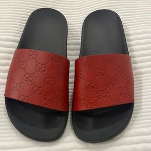 NEW Red GUCCI slides (fits US size 7.5/8).